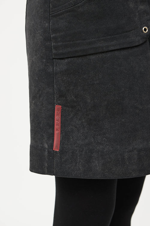 PradaPadded Belted Denim Coat