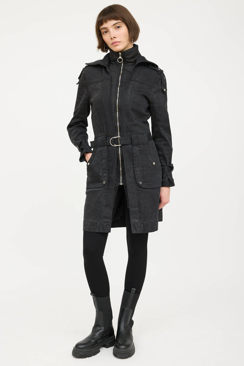 PradaPadded Belted Denim Coat