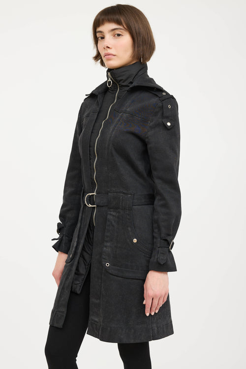 PradaPadded Belted Denim Coat