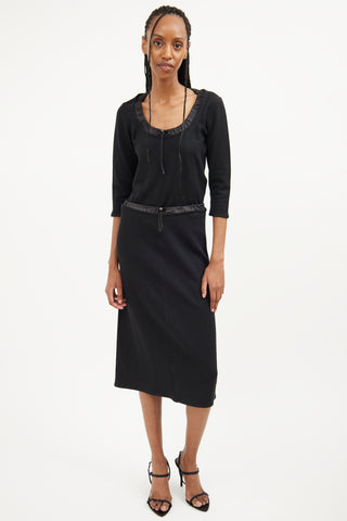 Prada Black Wool & Nylon Skirt