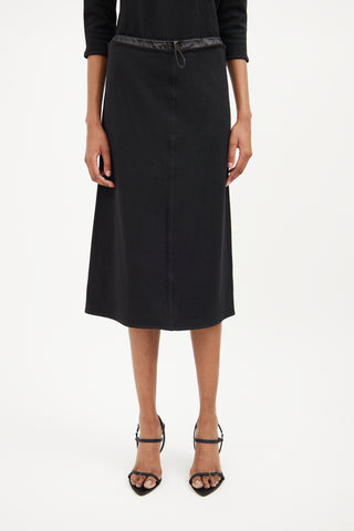 Prada Black Wool & Nylon Skirt