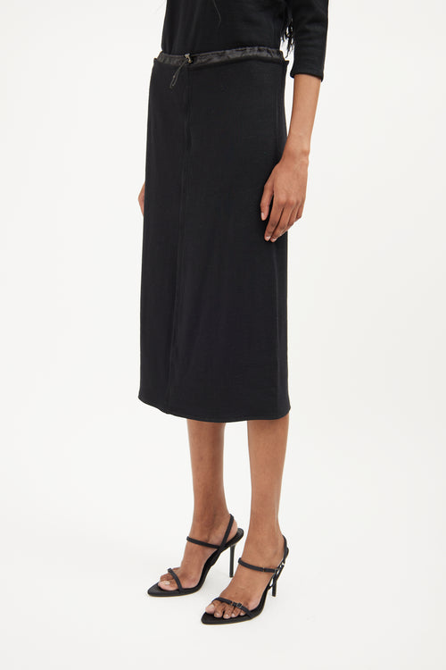 Prada Black Wool & Nylon Skirt