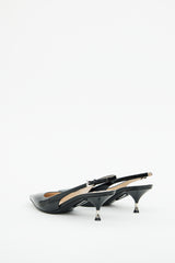 Prada Black Patent Slingback Heel