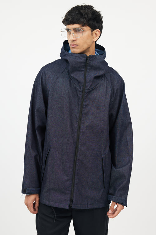 Prada Blue Denim Hooded Zip Jacket