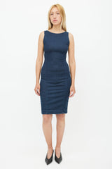 Denim minidress in blue - Prada