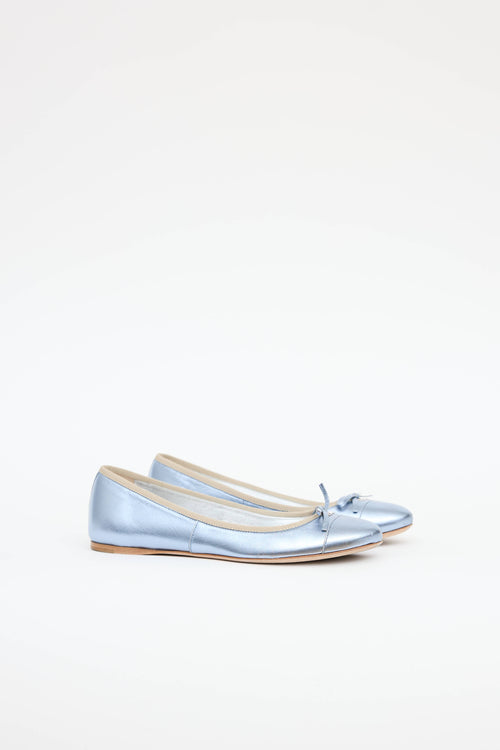 Prada Metallic Bow Flat