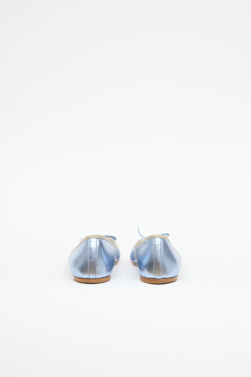 Prada Metallic Bow Flat