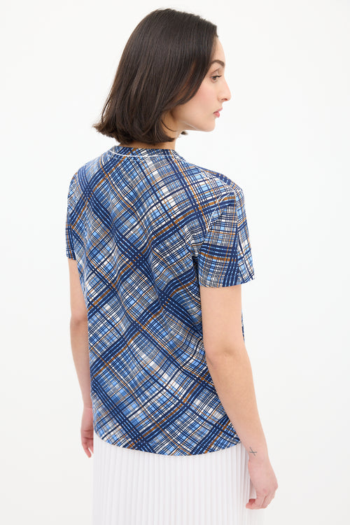 Prada Blue & Multi Check T-Shirt