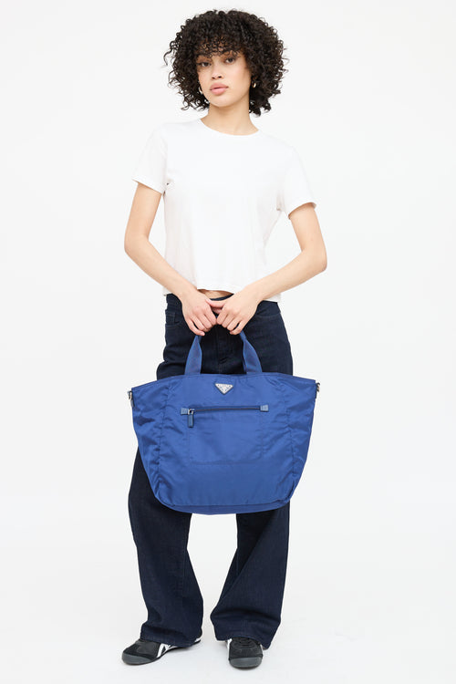 Prada Nylon Tessuto Shopping Tote Bag