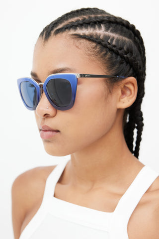 Prada Blue SPR 53S Cat Eye Sunglasses