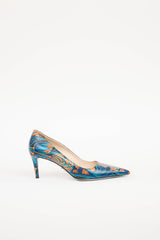 Prada Floral Saffiano Pump