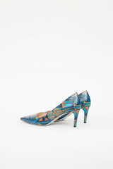 Prada Floral Saffiano Pump