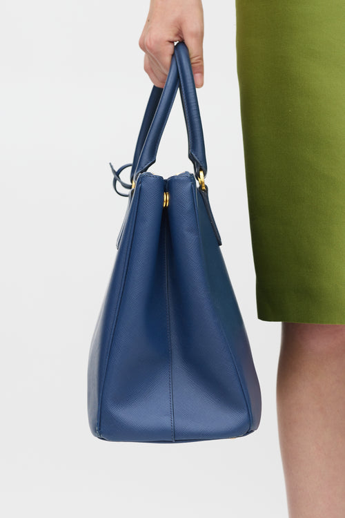 Prada Blue Saffiano Leather Galleria Bag