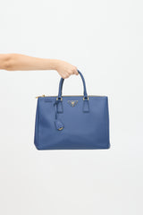 Prada Blue Saffiano Leather Galleria Bag