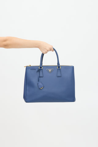 Prada Blue Saffiano Leather Galleria Bag