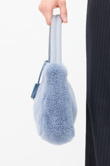 Prada Blue Shearling Mini Re-Edition 2000 Bag