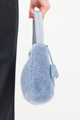Prada Blue Shearling Mini Re-Edition 2000 Bag