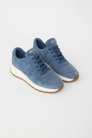 Prada Blue Suede Runner Sneaker