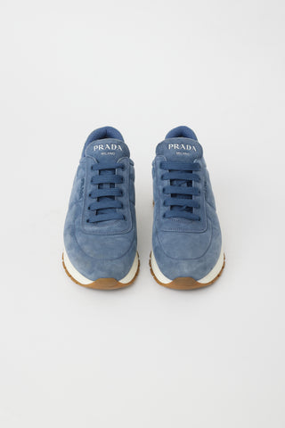 Prada Blue Suede Runner Sneaker