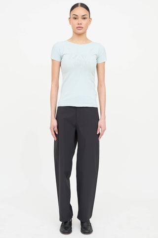 Prada Sport Nylon Logo Short Sleeve Top