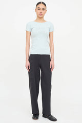 Prada Sport Nylon Logo Short Sleeve Top