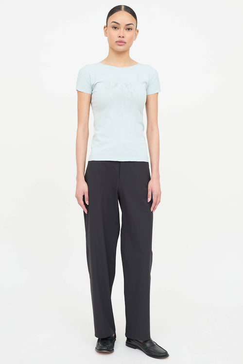 Prada Sport Nylon Logo Short Sleeve Top