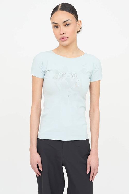 Prada Sport Nylon Logo Short Sleeve Top