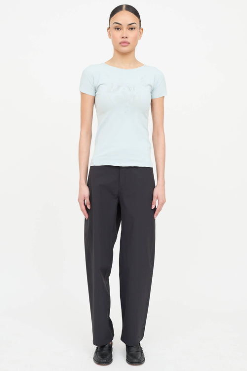 Prada Sport Nylon Logo Short Sleeve Top