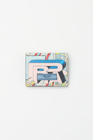 Prada Blue & Multicolour Leather Comic Strip Wallet