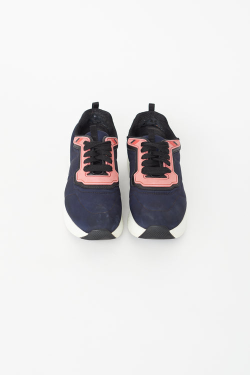 Prada Blue & Pink Nylon Sneaker