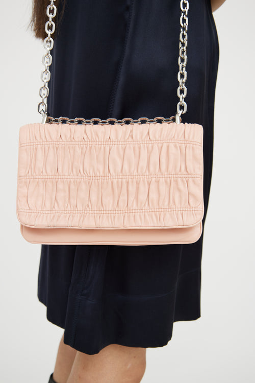 Prada Pink Nappa Gaufre Leather Chain Bag