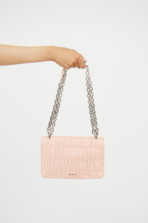 Prada Pink Nappa Gaufre Leather Chain Bag