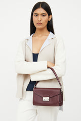 Prada Burgundy Saffiano Sound Two-Way Bag