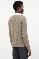 Prada Grey Wool Knit Split Sweater