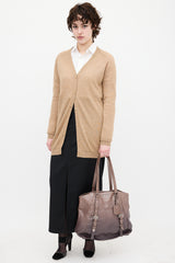 Prada Bronze & Silver Ombré Leather Tote
