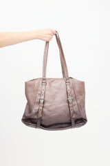 Prada Bronze & Silver Ombré Leather Tote