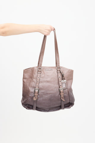 Prada Bronze & Silver Ombré Leather Tote
