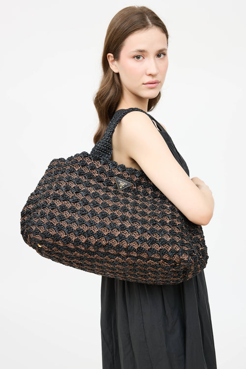 PradaRaffia Crochet Tote