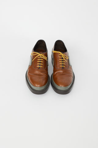 Prada Brown & Grey Leather Oxford