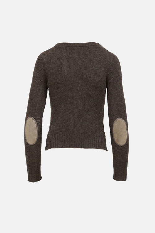 Prada Knit Elbow Pad Cardigan