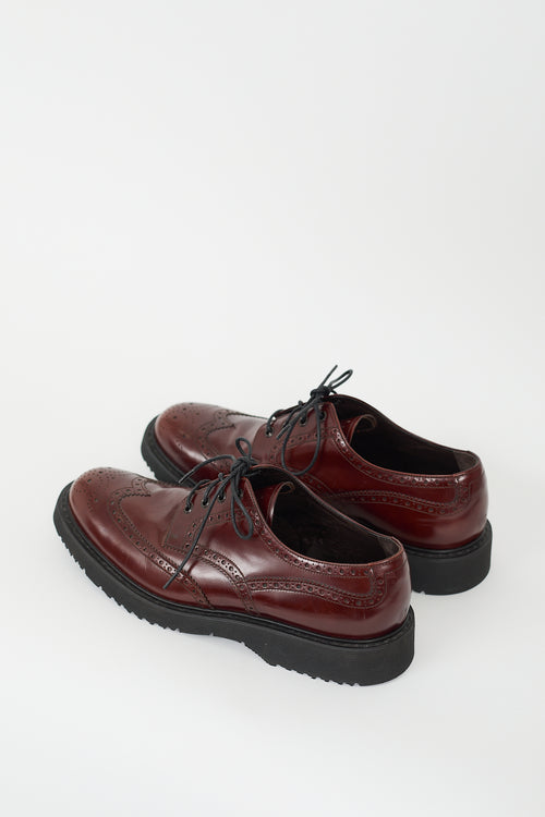 Prada Brown Leather Wingtip Brogue