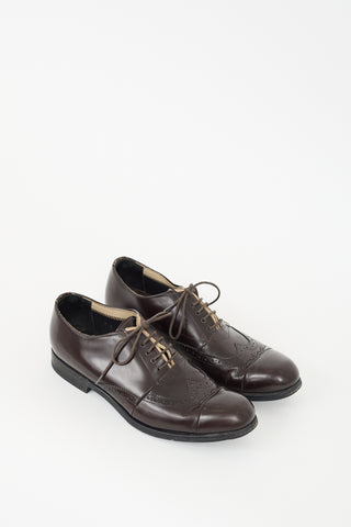 Prada Brown Leather Brogue Oxford