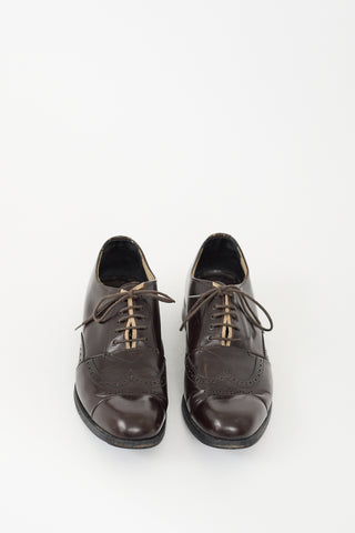 Prada Brown Leather Brogue Oxford