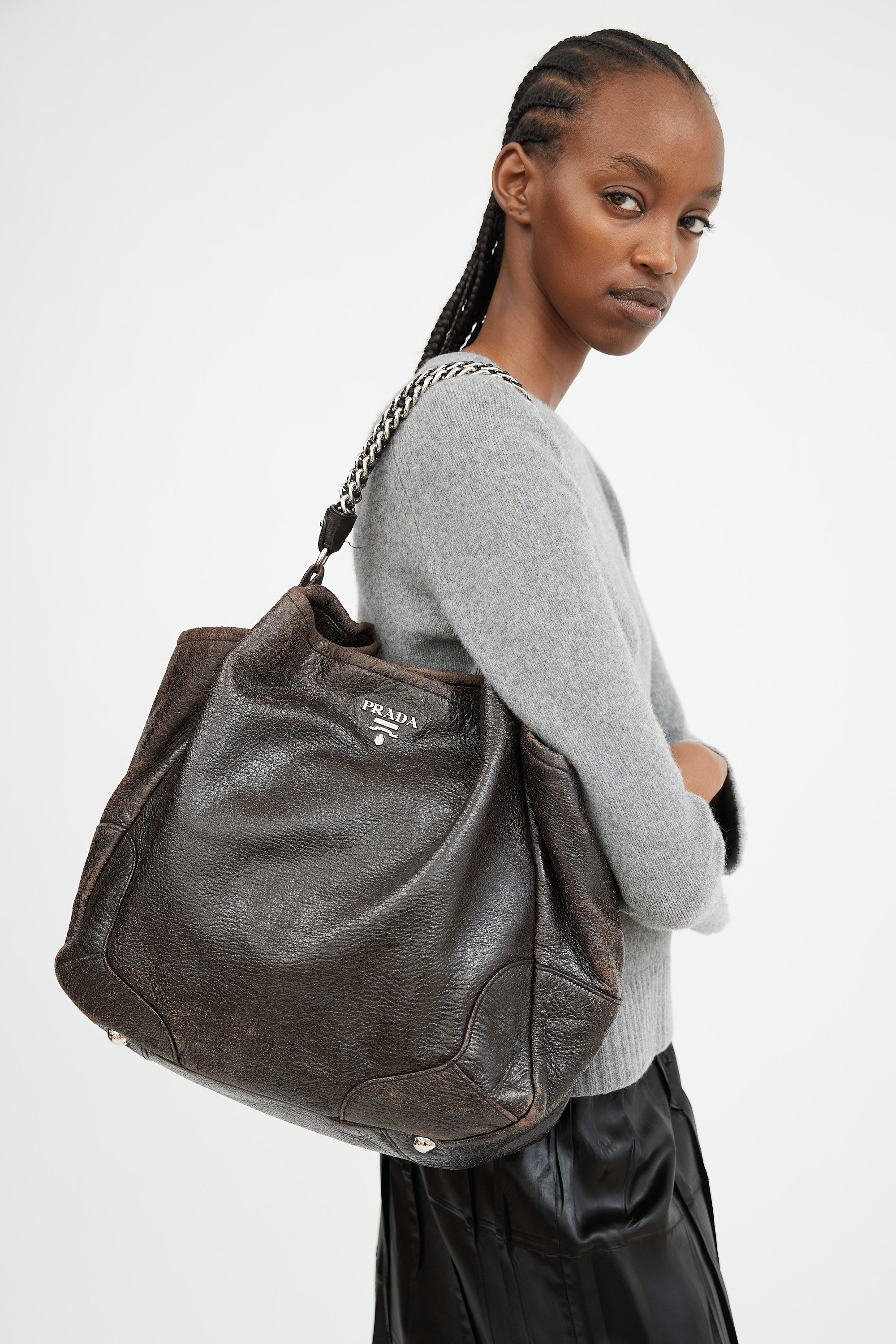cervo leather backpack Prada Brown Umbrella Bag For those who demand both style and function Prada Shopping Tote Cervo Leather