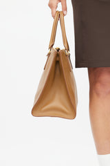 Prada Brown Leather Lux Galleria Shoulder Bag