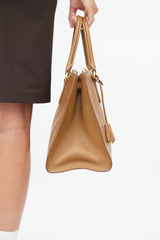 Prada Brown Leather Lux Galleria Shoulder Bag