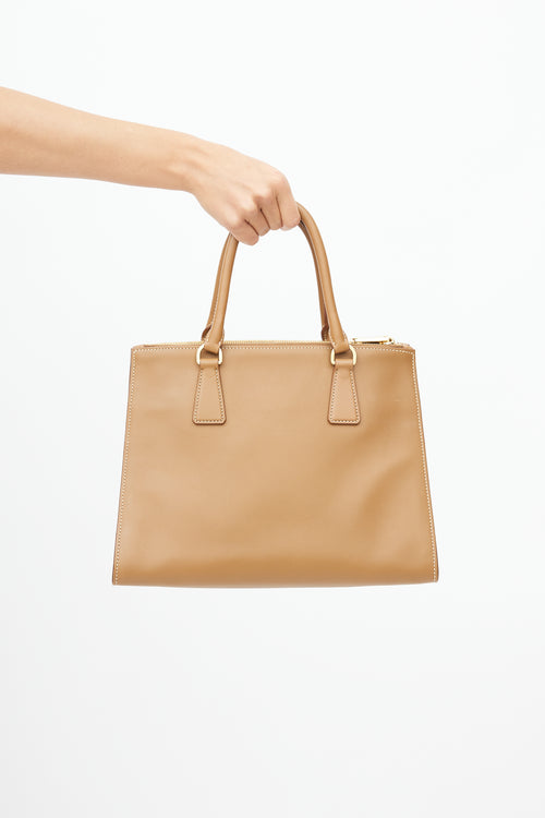 Prada Brown Leather Lux Galleria Shoulder Bag