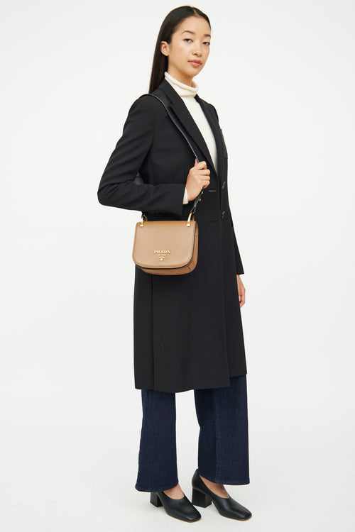 Prada Brown & Black Pionniere Saddle Bag