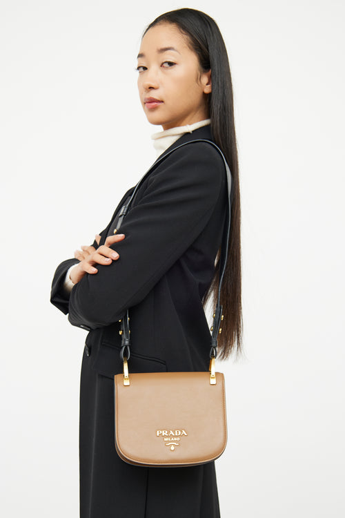 Prada Brown & Black Pionniere Saddle Bag