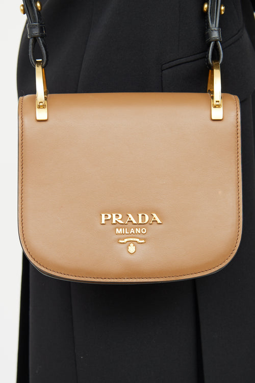 Prada Brown & Black Pionniere Saddle Bag